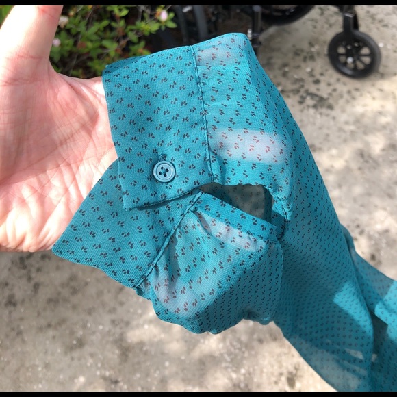 EUC Old Navy Dark Green Sheer Tunic Top - Picture 4 of 4